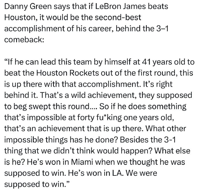 詹姆斯41岁单核带队击败火箭或成生涯第二伟大成