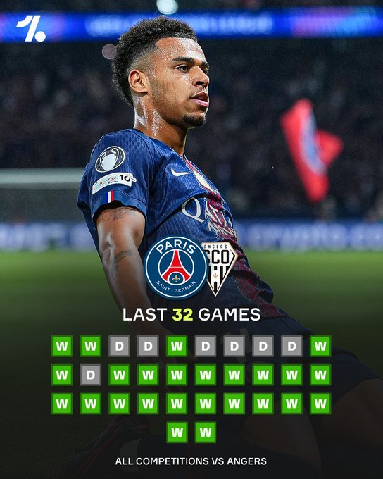 巴黎圣日耳曼51年不败纪录终结，昂热历史性胜利